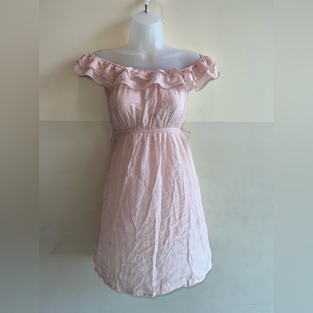 Chesley off the shoulder Light Pink Dress